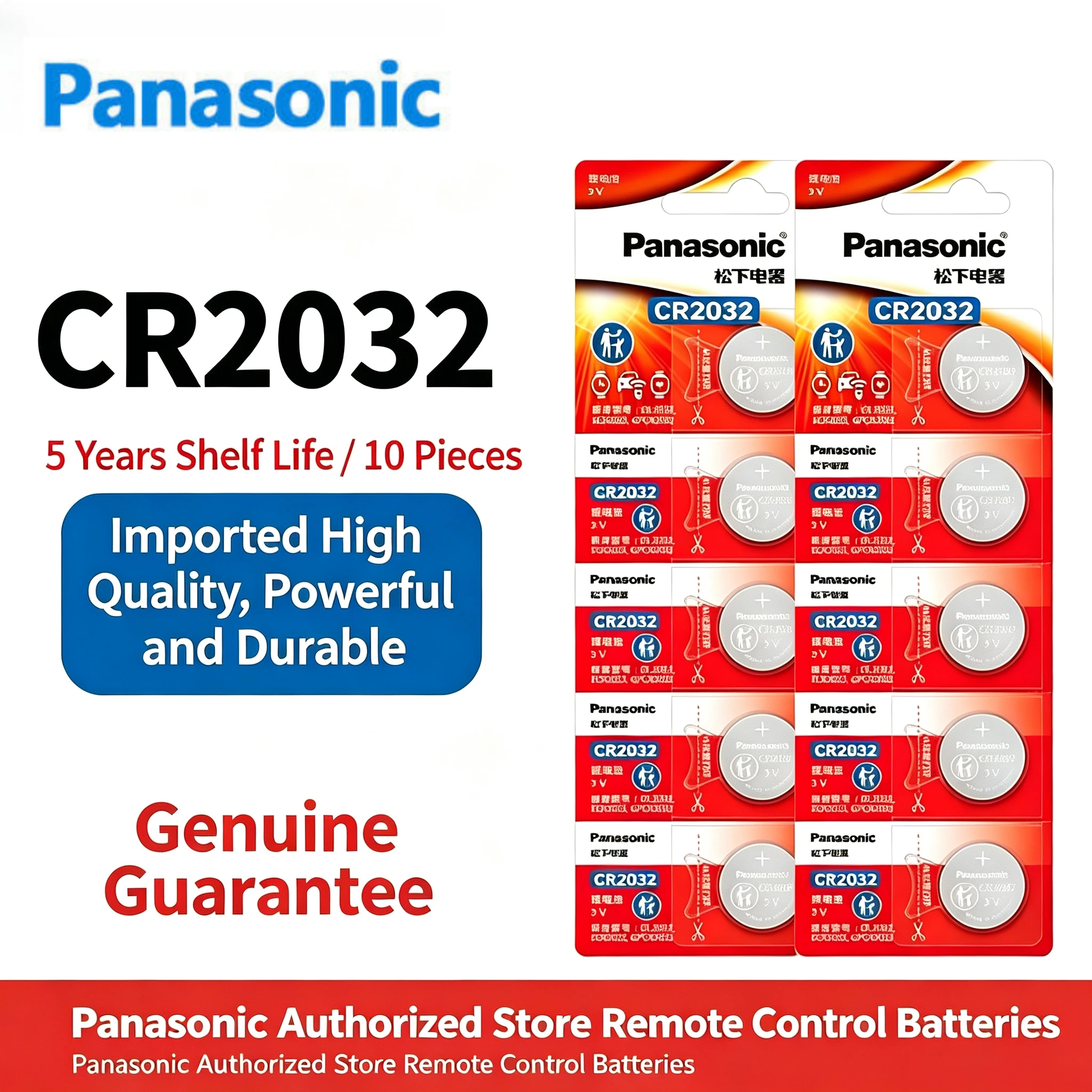 2-100pcs 100% Original Panasonic CR2032 3V Lithium Battery for Watch Calculator Remote Control Toys Button Coins Cell
2-100pcs 100% Original Panasonic CR2032 3V Lithium Battery for Watch Calculator Remote Control Toys Button Coins Cell