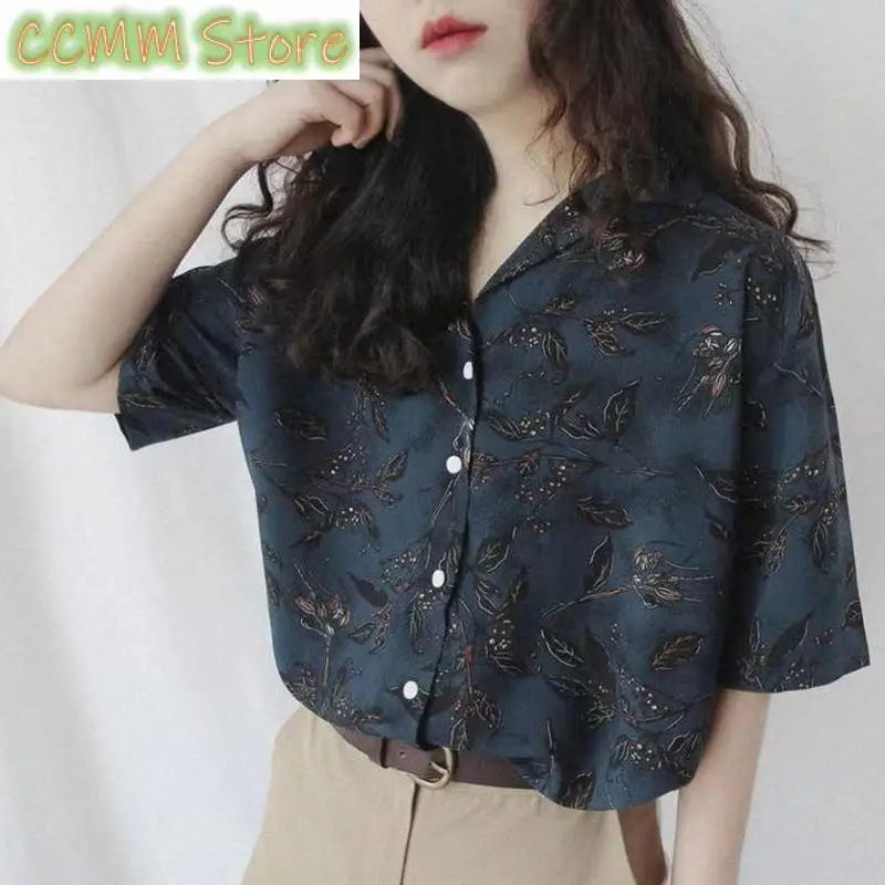 Vintage Printed Button Loose Casual Chiffon Shirts Women Clothing Summer New All-match Tops Office Lady Blouses
Vintage Printed Button Loose Casual Chiffon Shirts Women Clothing Summer New All-match Tops Office Lady Blouses