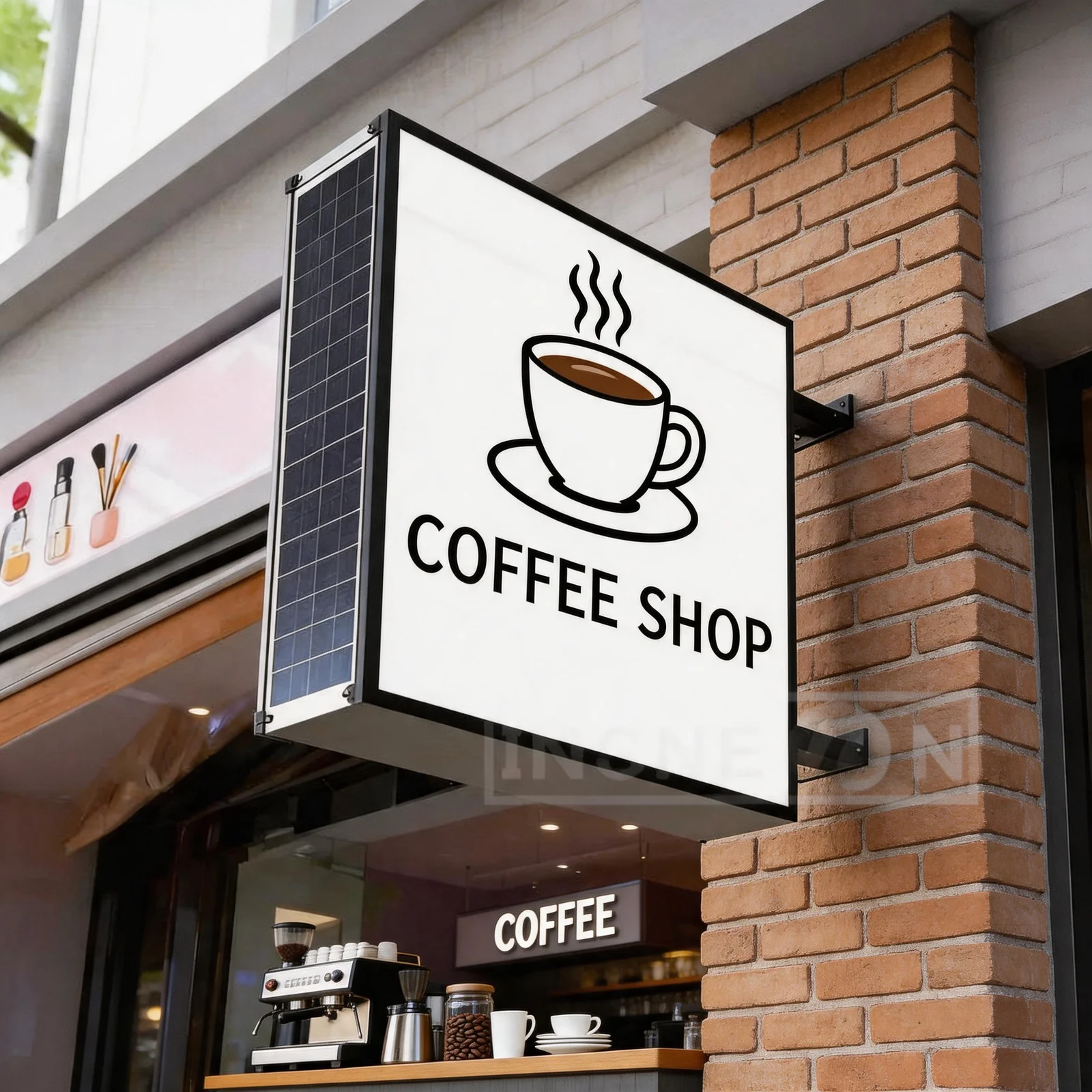 Custom Waterproof Solar Coffee Shop Light Box Sign - UV-Printed Fireproof Side-Hung LED Illuminated Billboard for Outdoor Caf
Custom Waterproof Solar Coffee Shop Light Box Sign - UV-Printed Fireproof Side-Hung LED Illuminated Billboard for Outdoor Caf