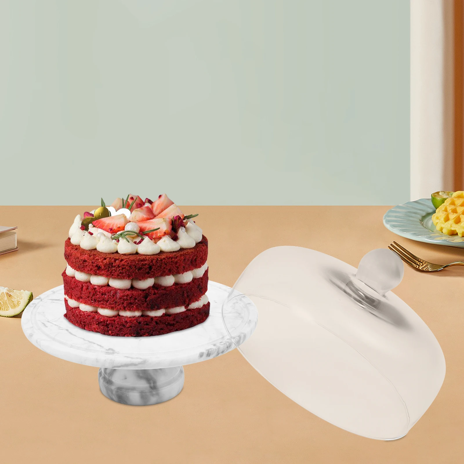 11.8 Inch Marble Cake Holder with Dome& Lid Round Cake Plate Wedding Party Food Display Tray Cupcake Candy Stand
11.8 Inch Marble Cake Holder with Dome& Lid Round Cake Plate Wedding Party Food Display Tray Cupcake Candy Stand