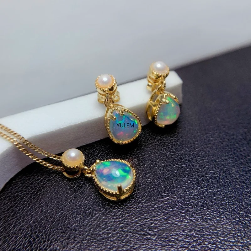 YULEM Natural Opal 6X8MM Jewelry Set 925 Sterling Silver Set Women's Necklace Wholesale Elegant Women's Set
YULEM Natural Opal 6X8MM Jewelry Set 925 Sterling Silver Set Women's Necklace Wholesale Elegant Women's Set