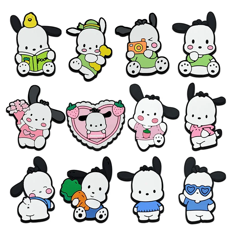 1-12PCS MINISO Sanrio Pochacco Shoe Charms PVC Shoe&Wrist strap Accessories For Sandals Decoration Buckle Kids Friends Gift
1-12PCS MINISO Sanrio Pochacco Shoe Charms PVC Shoe&Wrist strap Accessories For Sandals Decoration Buckle Kids Friends Gift