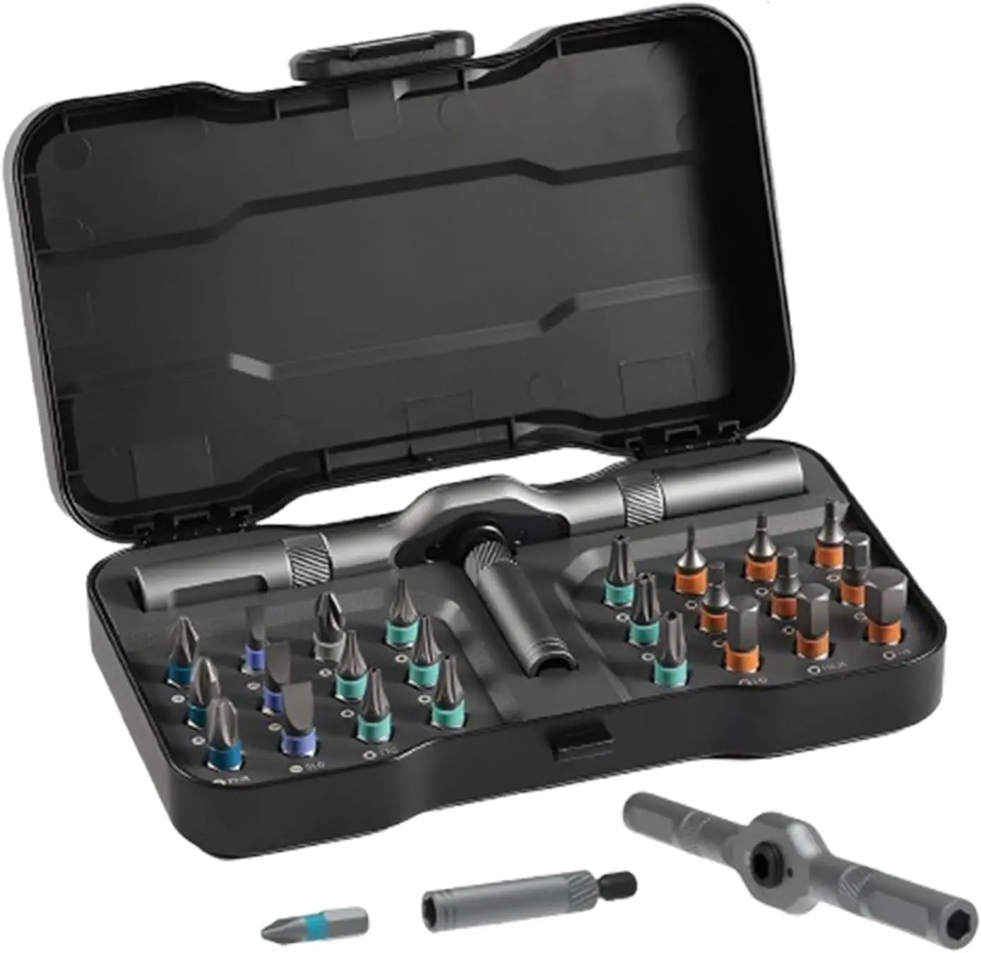 24-in-1 Ratchet Screwdriver Set, Magnetic Precision Bits with Detachable Handle & Case, Multi-Purpose Mini Screwdriver Kit
24-in-1 Ratchet Screwdriver Set, Magnetic Precision Bits with Detachable Handle & Case, Multi-Purpose Mini Screwdriver Kit