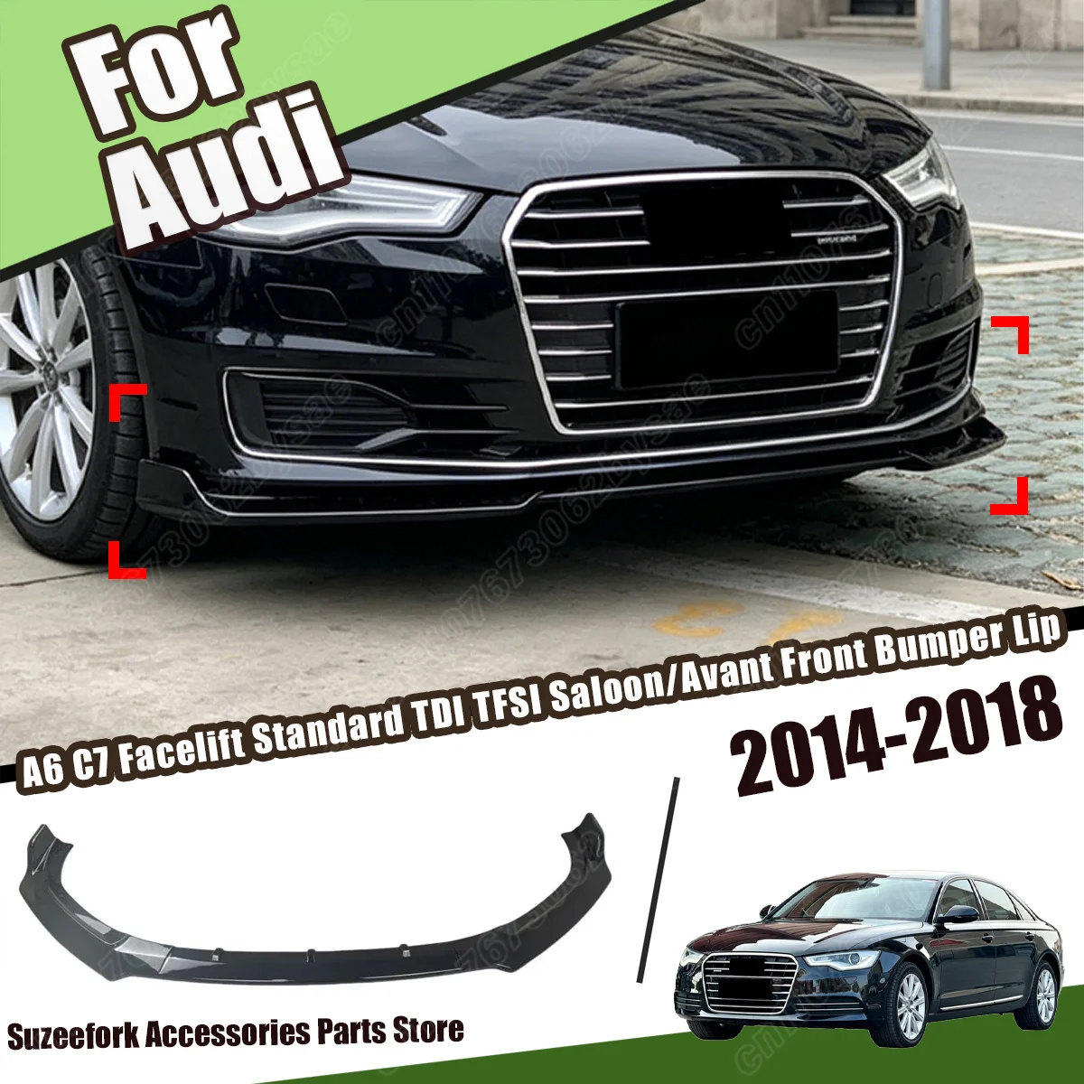 For Audi A6 C7 Facelift Standard TDI TFSI Saloon/Avant 2014 2015 2016 2017 2018 Front Bumper Lip Lower Chin Spoiler Auto Parts
For Audi A6 C7 Facelift Standard TDI TFSI Saloon/Avant 2014 2015 2016 2017 2018 Front Bumper Lip Lower Chin Spoiler Auto Parts
