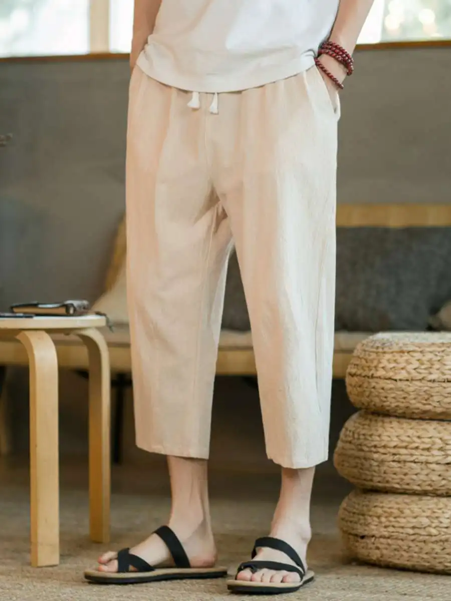 New Summer Men's Casual Cotton Linen Loose Fit Seven-Foot Straight Leg Pants Korean Trendy Loose Comfortable Breathable
New Summer Men's Casual Cotton Linen Loose Fit Seven-Foot Straight Leg Pants Korean Trendy Loose Comfortable Breathable