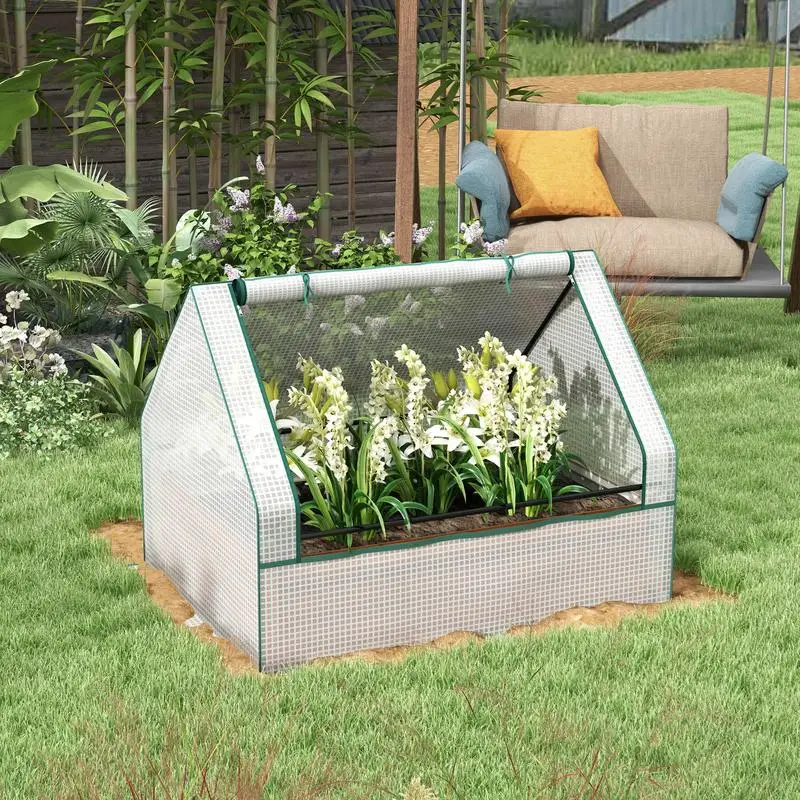 Outsunny Raised Garden Bed, Outdoor Metal Planter Box with Mini Greenhouse, White and Brown
Outsunny Raised Garden Bed, Outdoor Metal Planter Box with Mini Greenhouse, White and Brown