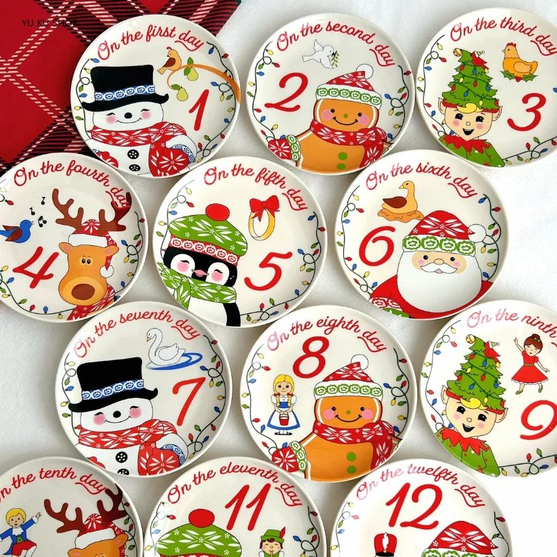 Digital Snack Dish Ceramic Small Christmas Plate Cute Hand-painted Dinnerware Plate Kawaii Kitchen Hanging Plate Home Decoration
Digital Snack Dish Ceramic Small Christmas Plate Cute Hand-painted Dinnerware Plate Kawaii Kitchen Hanging Plate Home Decoration