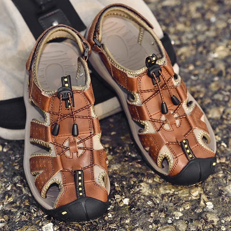 Summer Men Handmade Sandals Soft Bottom Comfortable Outdoor Sneakers Hiking Leisure Hollow Breathable Beach Shoes Large Size 48
Summer Men Handmade Sandals Soft Bottom Comfortable Outdoor Sneakers Hiking Leisure Hollow Breathable Beach Shoes Large Size 48