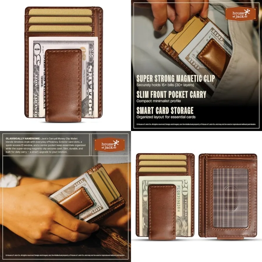 Men's Slim, Super Strong Magnetic Clip Holds 15+ Bills, Full Grain Leather Slim Front Pocket Wallet, 9 Card Holder, Gift for Me
Men's Slim, Super Strong Magnetic Clip Holds 15+ Bills, Full Grain Leather Slim Front Pocket Wallet, 9 Card Holder, Gift for Me