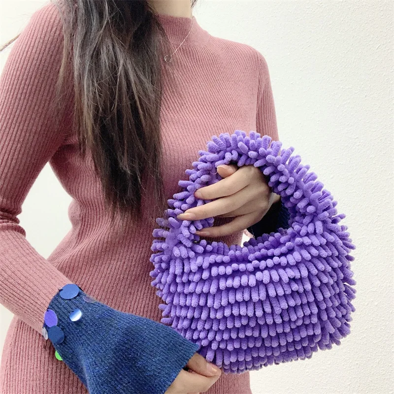 Simple Design Women Soft Plush Hobos Shoulder Bags Winter Furry Ladies Clutch Purse Handbag Fashion Female Underarm Bag
Simple Design Women Soft Plush Hobos Shoulder Bags Winter Furry Ladies Clutch Purse Handbag Fashion Female Underarm Bag