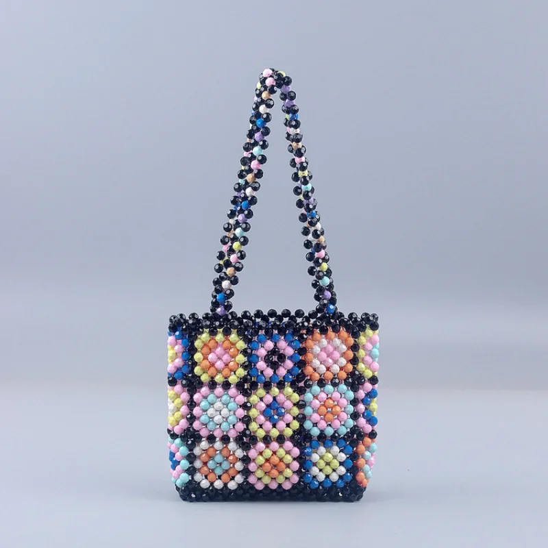 Summer Bohemian Ethnic Style Women's Color Contrast Check Beaded Bag Design Colorful Hand-woven Square Shoulde Bag Party Handbag
Summer Bohemian Ethnic Style Women's Color Contrast Check Beaded Bag Design Colorful Hand-woven Square Shoulde Bag Party Handbag