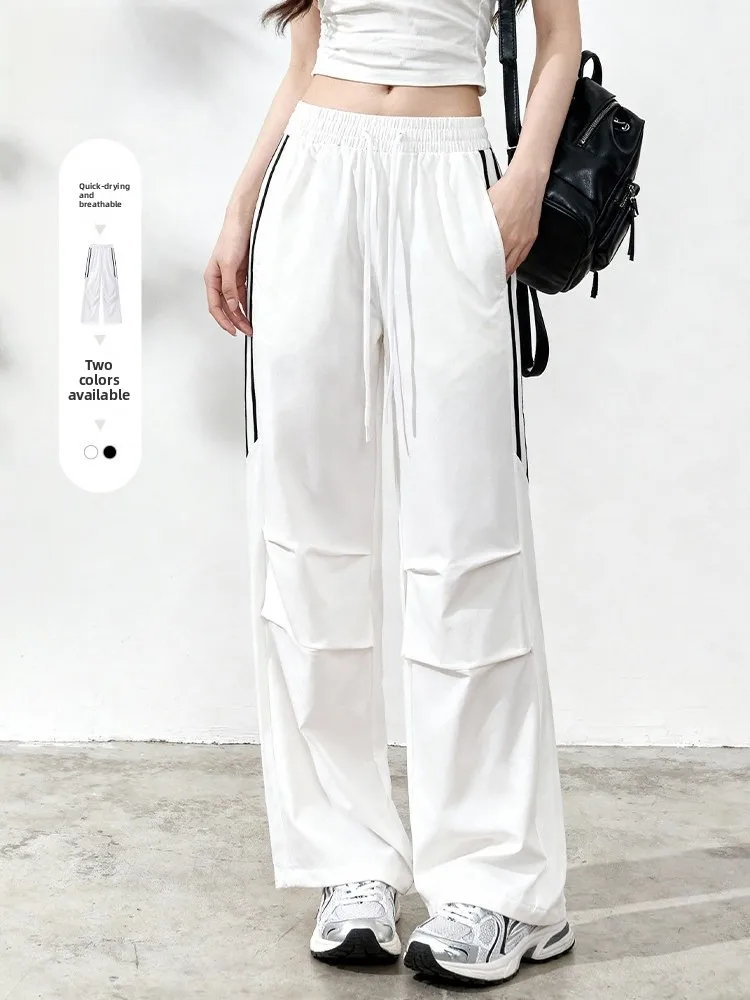 Брюки MJsle Cool Sensation Qui Dry Sport Paratrooper для женщин, летние тонкие повседневные широкие брюки в американском стиле с цветными полосками
Брюки MJsle Cool Sensation Qui Dry Sport Paratrooper для женщин, летние тонкие повседневные широкие брюки в американском стиле с цветными полосками