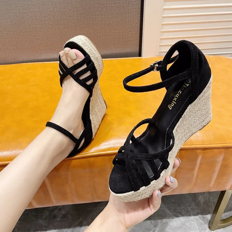 Women’s 10CM Platform Sandals Slope Heel Summer Female Hemp Woven Shoes Wedge T-shaped Sandals Beach Ladies Sandals for Women
Women’s 10CM Platform Sandals Slope Heel Summer Female Hemp Woven Shoes Wedge T-shaped Sandals Beach Ladies Sandals for Women