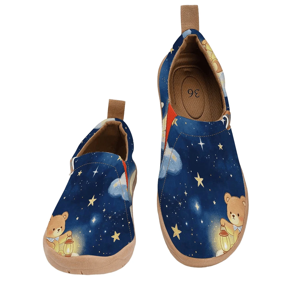 Women's Wide Toe Box Starry Sky Moon Bear Rabbit Cartoon Print Slip‑On Shoes, Soft Sole Breathable Canvas Casual Walking Flats
Women's Wide Toe Box Starry Sky Moon Bear Rabbit Cartoon Print Slip‑On Shoes, Soft Sole Breathable Canvas Casual Walking Flats