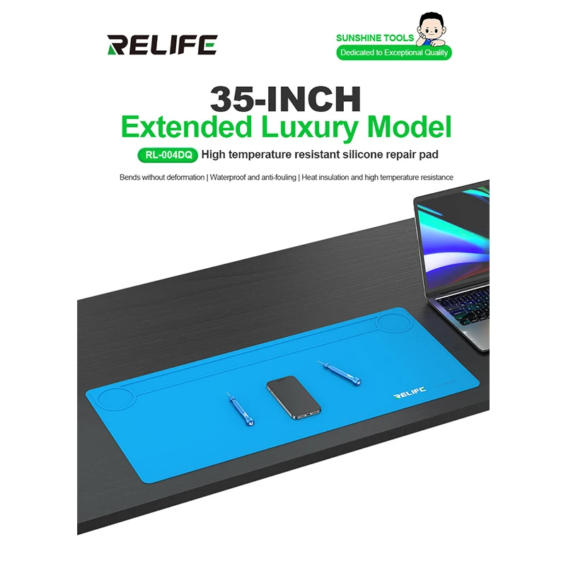 RELIFE RL-004DQ High Temperature Resistant Silicone Repair Pad 35-inch BGA PCB Mobile Phone Soldering Work Mat Repair Tool
RELIFE RL-004DQ High Temperature Resistant Silicone Repair Pad 35-inch BGA PCB Mobile Phone Soldering Work Mat Repair Tool