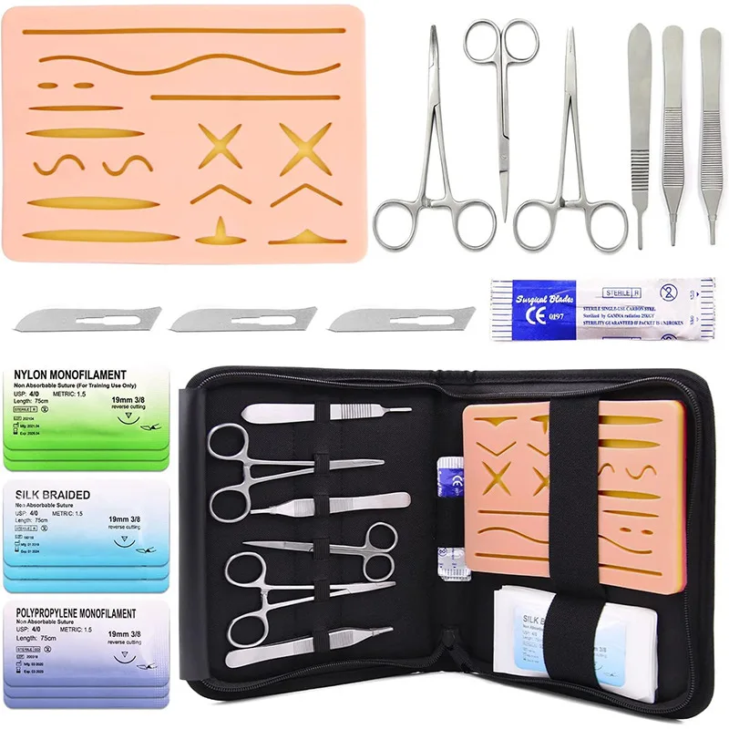 Surgical suture practice equipment kit 6 tool sets Surgical practice Silicone suture training equipment kit
Surgical suture practice equipment kit 6 tool sets Surgical practice Silicone suture training equipment kit