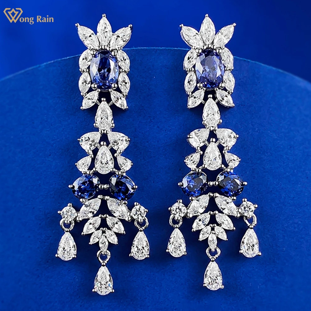 Wong Rain Luxury 925 Sterling Silver Sapphire High Carbon Diamond Gems Tassel Drop Earrings for Women Fine Jewelry Free Shipping
Wong Rain Luxury 925 Sterling Silver Sapphire High Carbon Diamond Gems Tassel Drop Earrings for Women Fine Jewelry Free Shipping