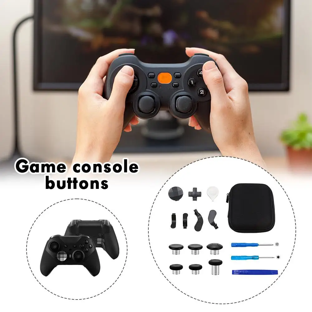 Metal Replacement Kit for Xbox One Elite Series 2 Controller Metal Joystick Caps, Thumb Stick Grips, D-Pads Accessories
Metal Replacement Kit for Xbox One Elite Series 2 Controller Metal Joystick Caps, Thumb Stick Grips, D-Pads Accessories