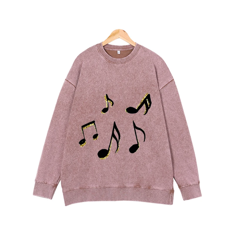 New fashion trend round neck pullover black note hoodie versatile loose casual long sleeved top
New fashion trend round neck pullover black note hoodie versatile loose casual long sleeved top