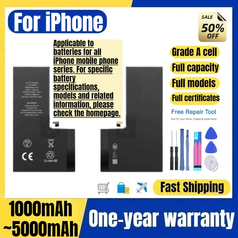 Battery for IPhone 6/6Plus/6S/6SP/7/7Plus/8/8Plus/X/XS/XSMax/XR/11/11Pro/12/12mini/12Pro/13/13mini/13Pro Mobile Phone Batteries
Battery for IPhone 6/6Plus/6S/6SP/7/7Plus/8/8Plus/X/XS/XSMax/XR/11/11Pro/12/12mini/12Pro/13/13mini/13Pro Mobile Phone Batteries