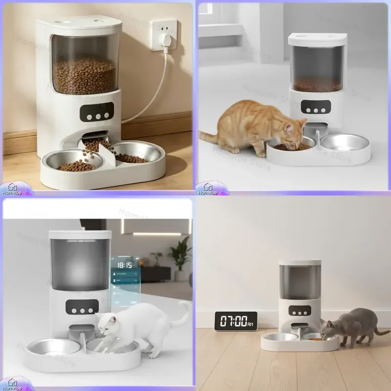 Smart Automatic Pet Feeder with Two-Way Audio APP Remote Control Sound Recording Timer Function for Small Medium Dogs Cats
Smart Automatic Pet Feeder with Two-Way Audio APP Remote Control Sound Recording Timer Function for Small Medium Dogs Cats