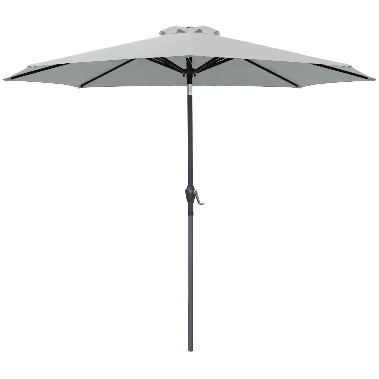 9' Grey Patio Umbrella Outdoor Market Table Umbrella with Push Button Tilt, 8 Sturdy Ribs
9' Grey Patio Umbrella Outdoor Market Table Umbrella with Push Button Tilt, 8 Sturdy Ribs