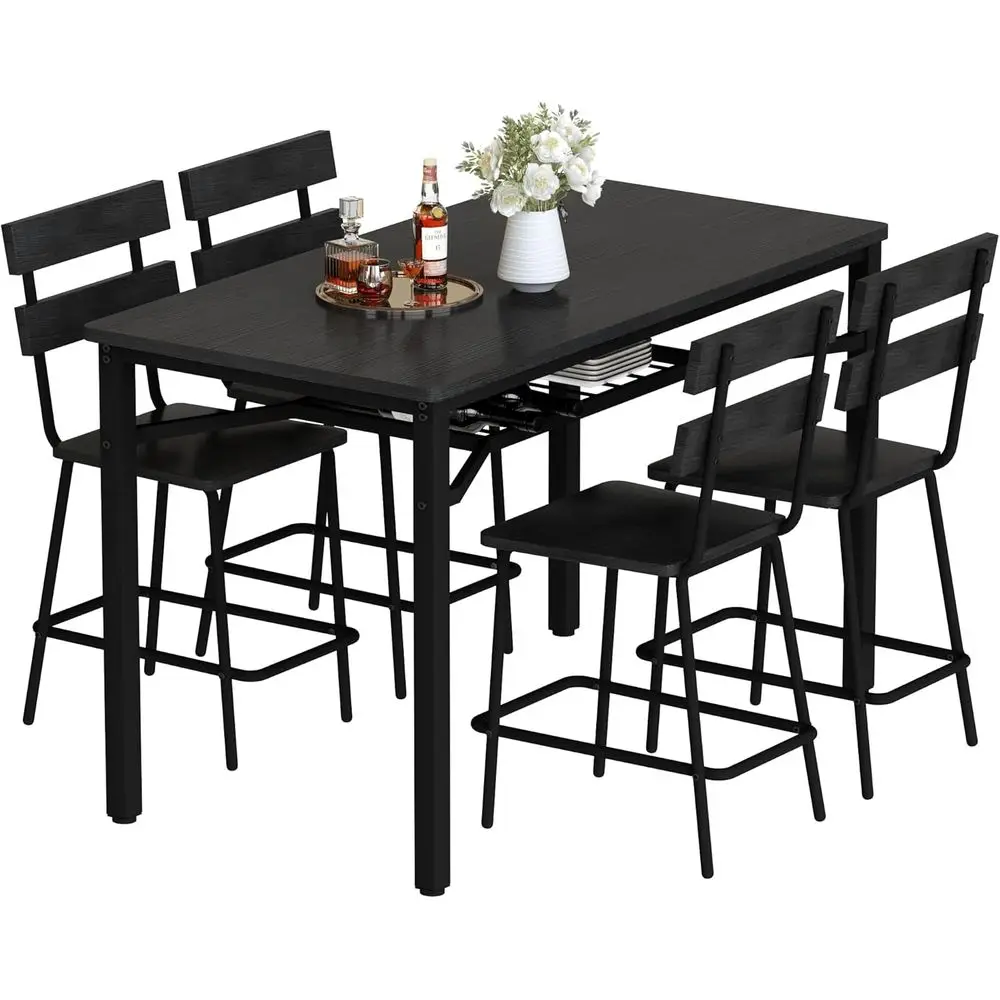 5-Piece Dining Set for Small Spaces or Counter Height Bar Table with 4 Stools
5-Piece Dining Set for Small Spaces or Counter Height Bar Table with 4 Stools