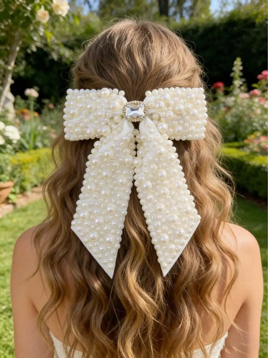 Womens Elegant Faux Pearl Bow Hair Clip For Daily Wear Party Wedding Summer Travel
Womens Elegant Faux Pearl Bow Hair Clip For Daily Wear Party Wedding Summer Travel