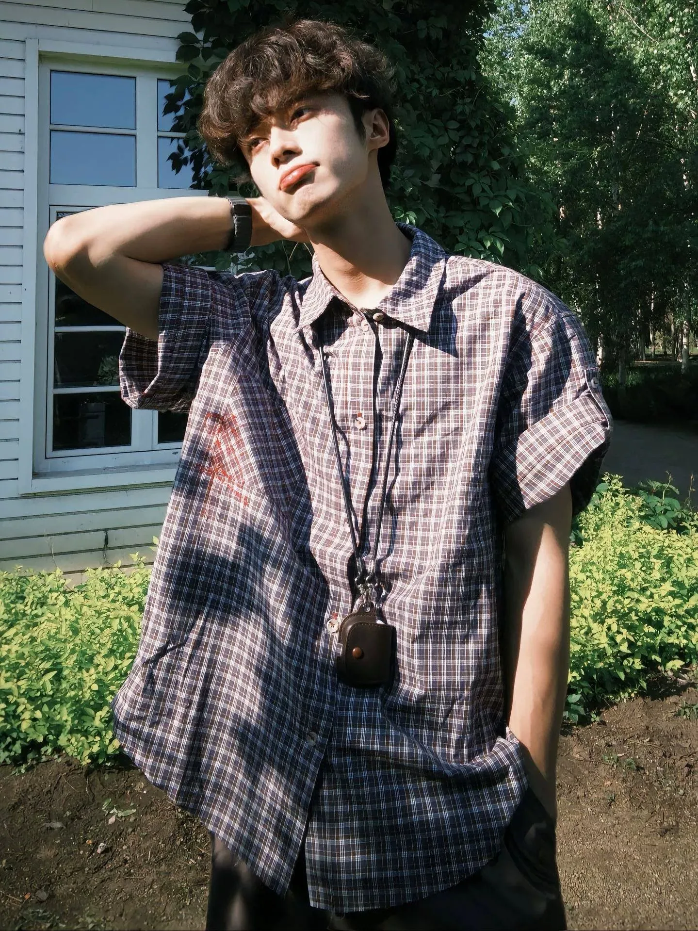 Cleanfit Brown Plaid Retro Embroidered Short Sleeve Shirt Men's Loose Fit Summer Casual Shirt Youth Popular Style
Cleanfit Brown Plaid Retro Embroidered Short Sleeve Shirt Men's Loose Fit Summer Casual Shirt Youth Popular Style