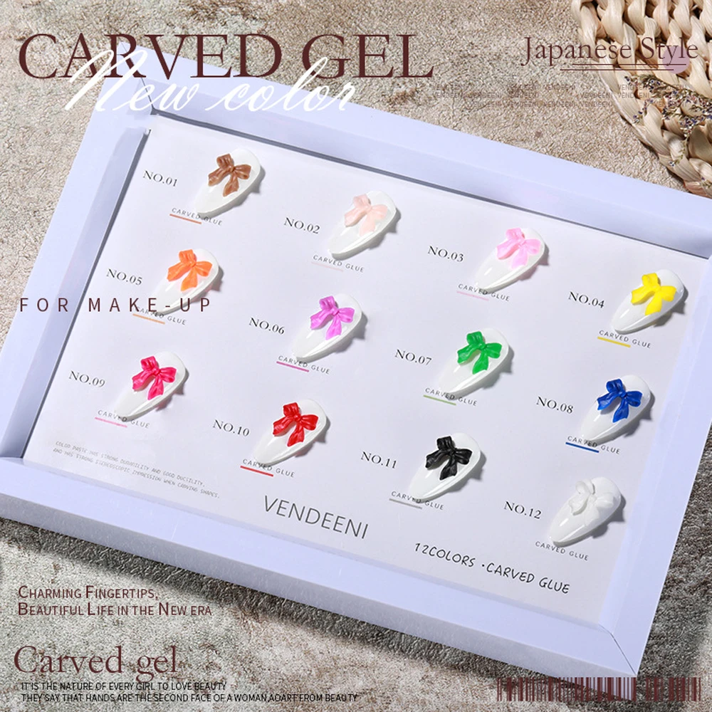 Vendeeni 12 Colors/set Modeling Stereoscopic Carve Gel Nail Polish UV LED Painting Sculpture Color Soft Solid Manicure Varnish
Vendeeni 12 Colors/set Modeling Stereoscopic Carve Gel Nail Polish UV LED Painting Sculpture Color Soft Solid Manicure Varnish
