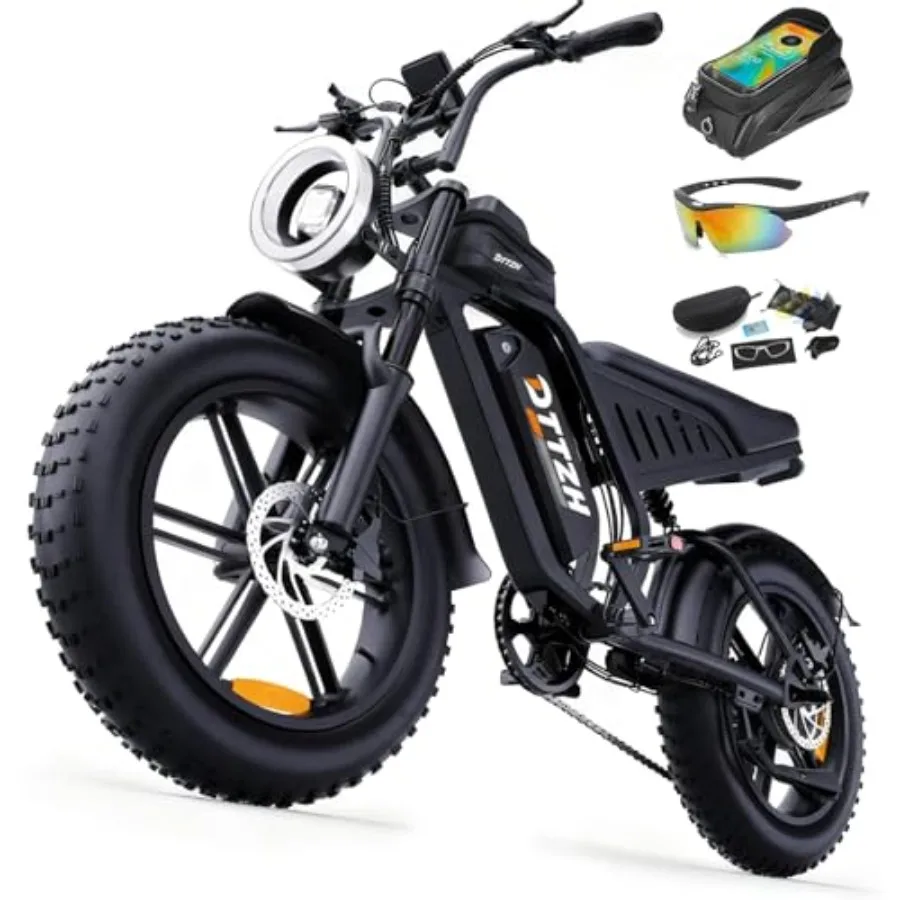 Electric dirt bike for adults with 20 fat tires, black matte finish, NFC password unlock, 4000/2000/1500W motor, 50/40/33MPH sp
Electric dirt bike for adults with 20 fat tires, black matte finish, NFC password unlock, 4000/2000/1500W motor, 50/40/33MPH sp