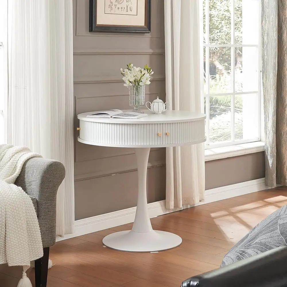 White Round Pedestal Dining Table for 2-4 People with Storage, 31 High Small Circle Breakfast Desk with Metal Base for Modern, C
White Round Pedestal Dining Table for 2-4 People with Storage, 31 High Small Circle Breakfast Desk with Metal Base for Modern, C