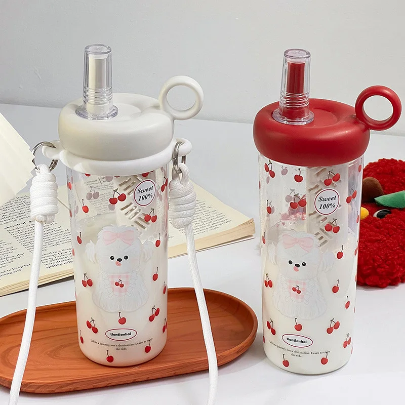Cute Cherry Water Bottle With Straw Summer Large Capacity Students Water Bottles For Girls Portable Plastic Pearl Milk Juice Cup
Cute Cherry Water Bottle With Straw Summer Large Capacity Students Water Bottles For Girls Portable Plastic Pearl Milk Juice Cup