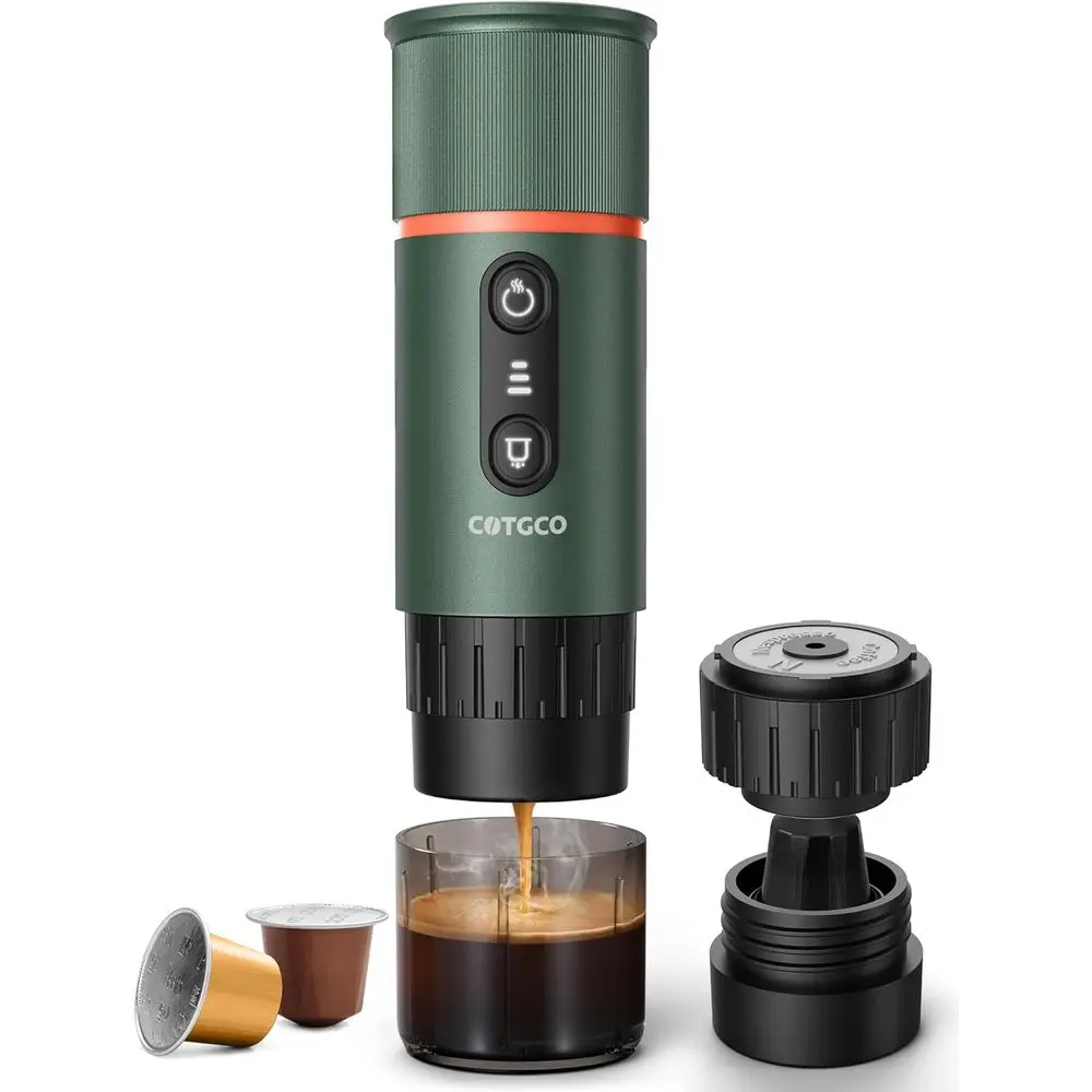 Portable Rechargeable Coffee Maker for Travel and Camping, 20-Bar Pressure, USB-C Charging, with Nescafe Compatible Capsule or C
Portable Rechargeable Coffee Maker for Travel and Camping, 20-Bar Pressure, USB-C Charging, with Nescafe Compatible Capsule or C