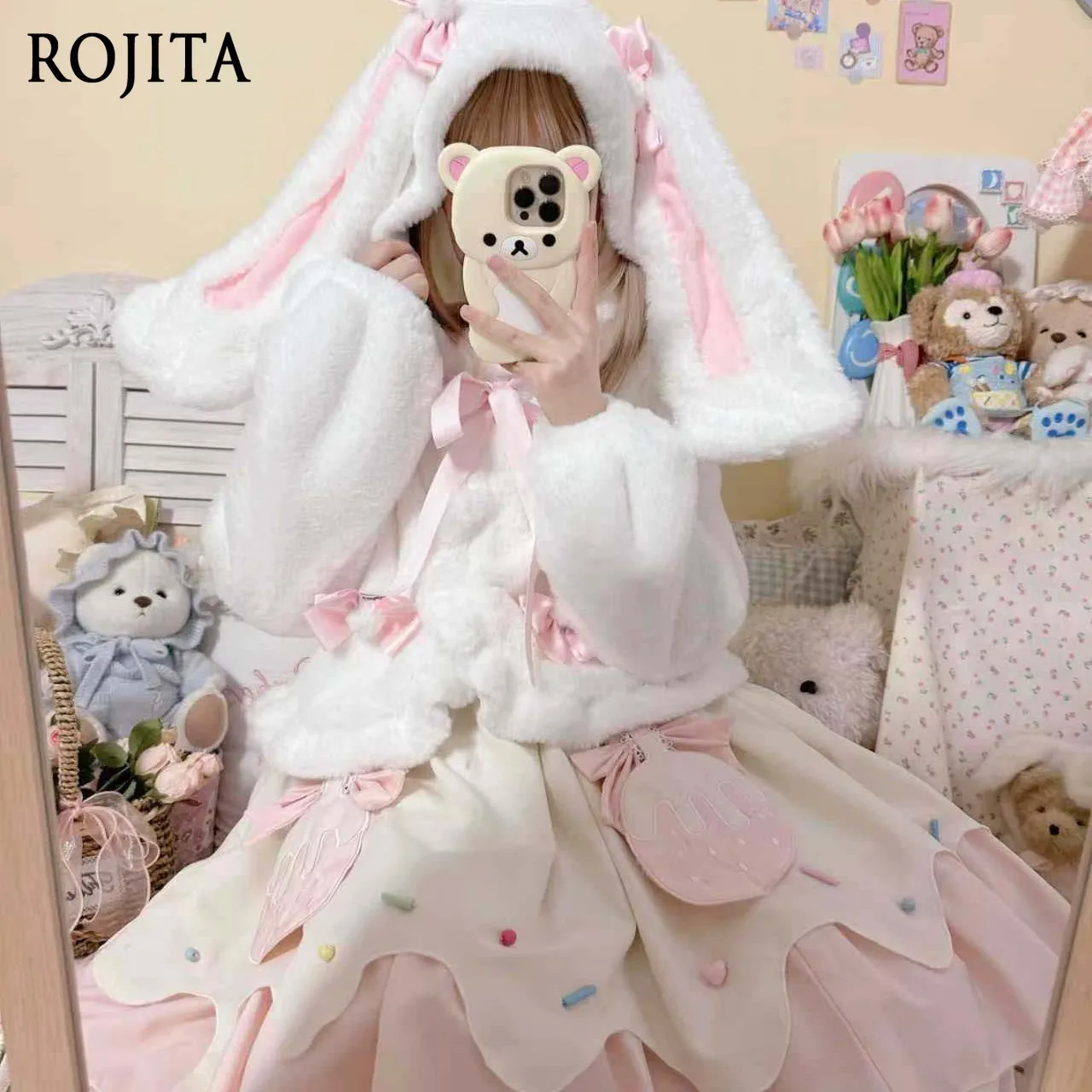 Cute Rabbit Furry Coat for Women Autumn and Winter Sweet Girl Lolita Coat White and Pink Faux Fur Coat
Cute Rabbit Furry Coat for Women Autumn and Winter Sweet Girl Lolita Coat White and Pink Faux Fur Coat