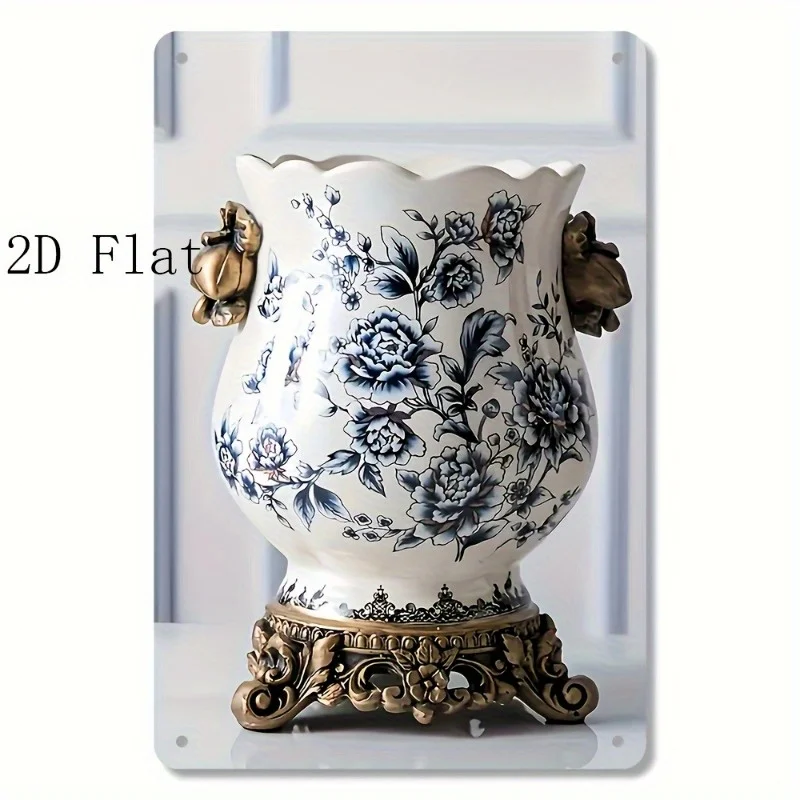 Antique Blue Floral Ceramic Vase Wall Hanging, 8x12 Inch Metal Art for Home Decor, Kitchen, Bathroom, Restaurant, Living Room
Antique Blue Floral Ceramic Vase Wall Hanging, 8x12 Inch Metal Art for Home Decor, Kitchen, Bathroom, Restaurant, Living Room