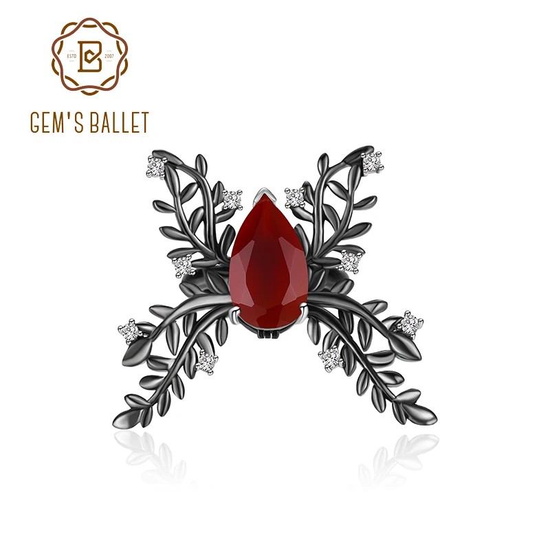 GEM'S BALLET Secret Garden Jewelry Natural Red Agate Vintage Ring 925 Sterling Silver Handmade Butterfly Rings Gift For Her
GEM'S BALLET Secret Garden Jewelry Natural Red Agate Vintage Ring 925 Sterling Silver Handmade Butterfly Rings Gift For Her