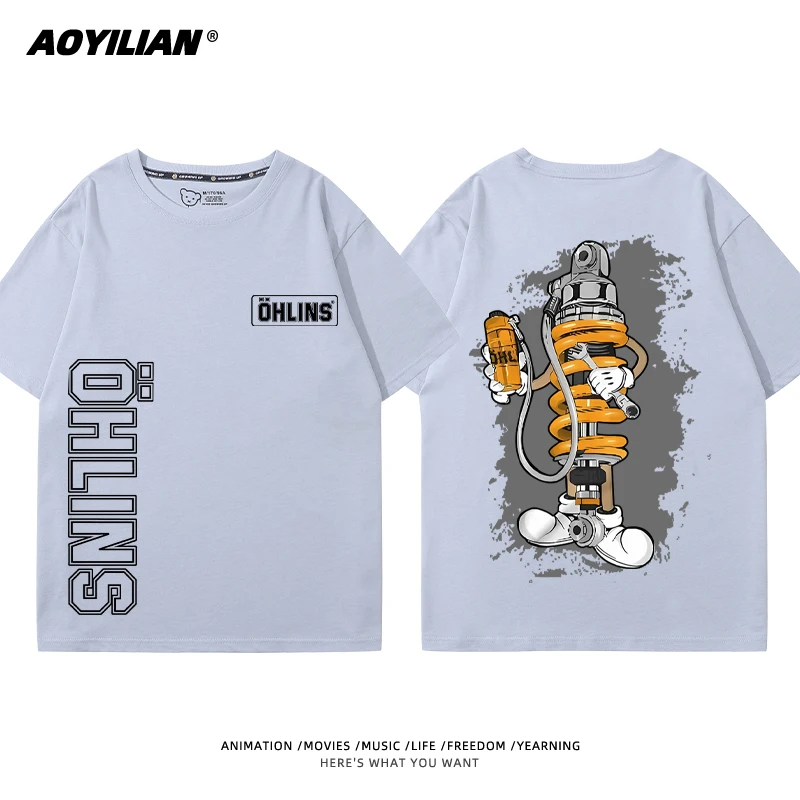Motorcycle Shock Absorber Modified Element T-shirt Clothes Casual Men And Women Short Sleeves Sweat-Absorbing Quick-Drying Tops
Motorcycle Shock Absorber Modified Element T-shirt Clothes Casual Men And Women Short Sleeves Sweat-Absorbing Quick-Drying Tops