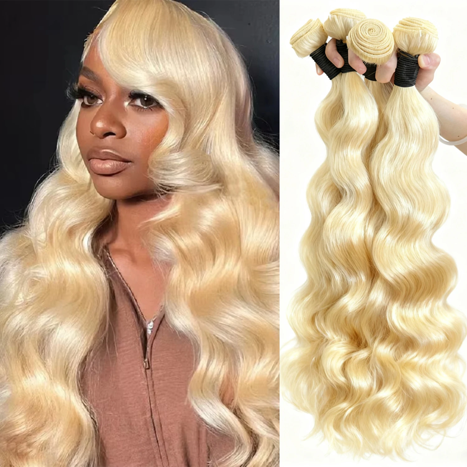 613 Светлые пучки объемных волн, человеческие волосы, 100% необработанные бразильские необработанные пучки волос, 14A, 30 дюймов, наращивание с двойным утком
613 Светлые пучки объемных волн, человеческие волосы, 100% необработанные бразильские необработанные пучки волос, 14A, 30 дюймов, наращивание с двойным утком