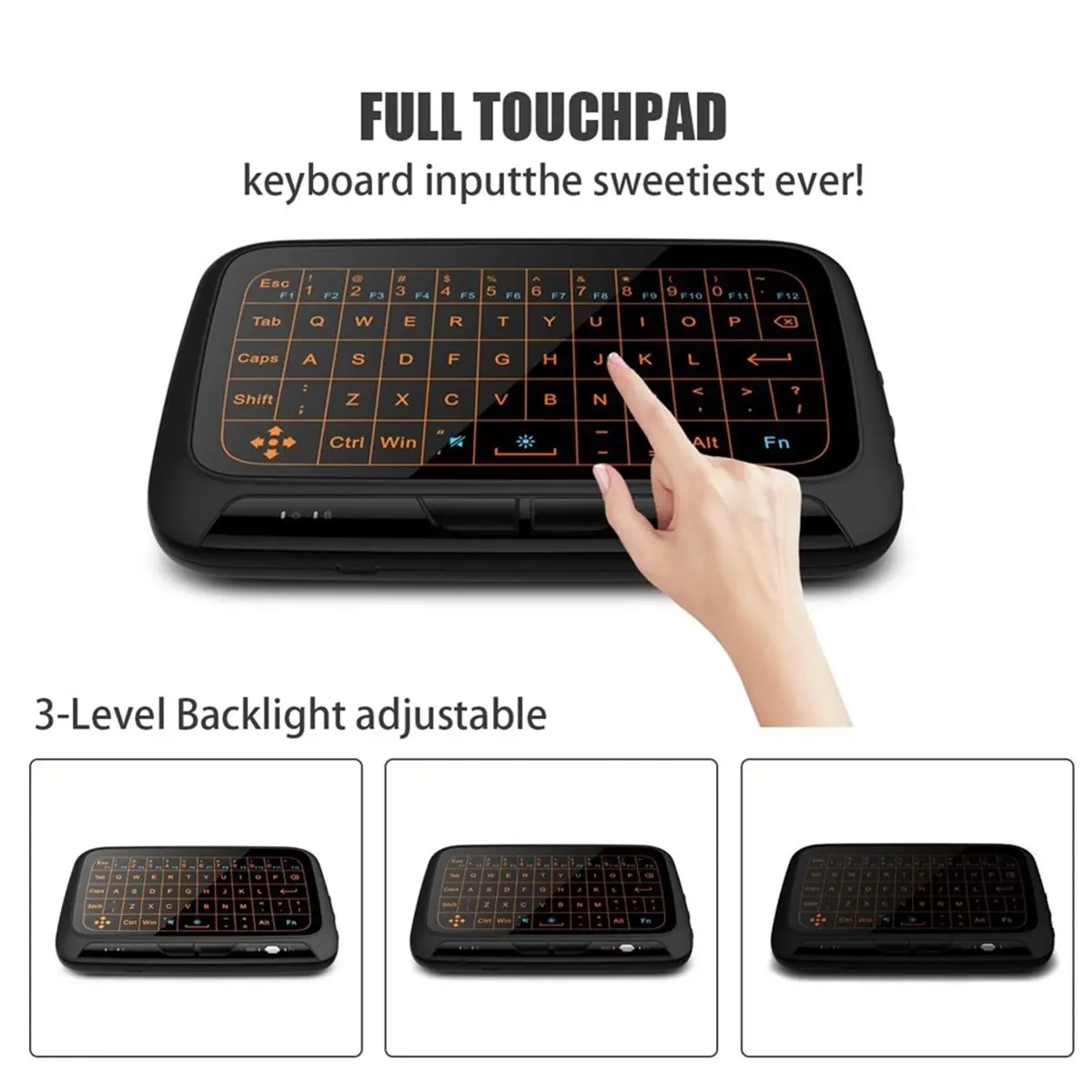 Беспроводная мини-клавиатура 2,4G с полным сенсорным экраном, перезаряжаемой сенсорной панелью и подсветкой для Smart TV
Беспроводная мини-клавиатура 2,4G с полным сенсорным экраном, перезаряжаемой сенсорной панелью и подсветкой для Smart TV