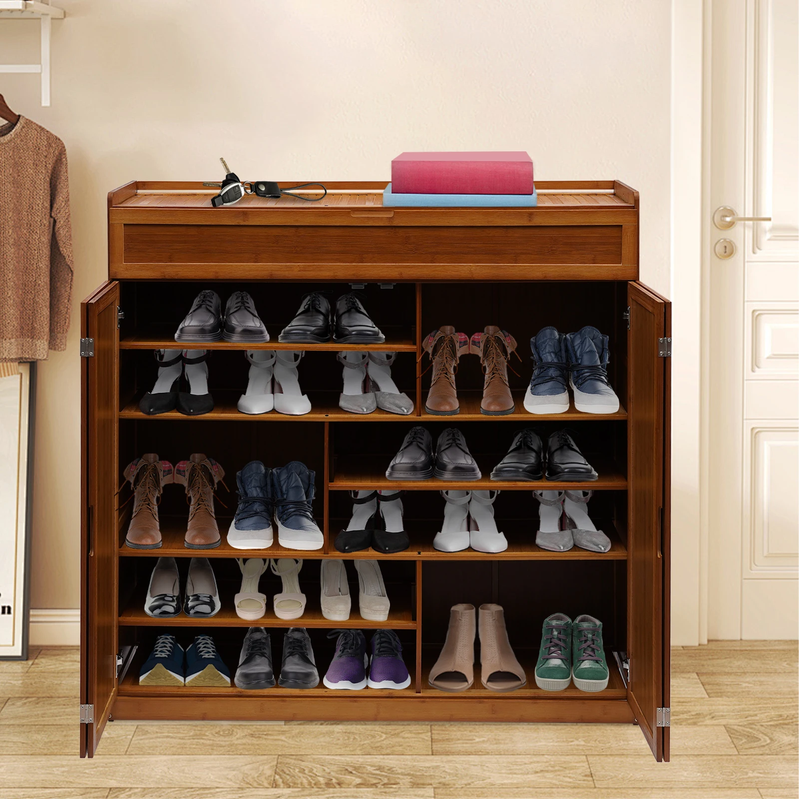 Modern 7 Tier Bamboo Shoe Storage Cabinet Boots Freestanding Shoes Rack Organizer for Entryway Hallway Living Room
Modern 7 Tier Bamboo Shoe Storage Cabinet Boots Freestanding Shoes Rack Organizer for Entryway Hallway Living Room
