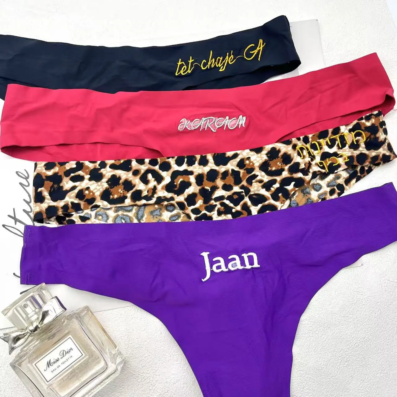 Custom Thong with Name Personalized Embroidery Name Silky Thongs String Comfortable Panties for Women Sexy Brief Underwear Gift
Custom Thong with Name Personalized Embroidery Name Silky Thongs String Comfortable Panties for Women Sexy Brief Underwear Gift