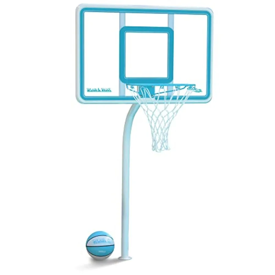 Poolside deck-mounted basketball hoop set for outdoor use, powder-coated steel, black, rust-resistant and adjustable height
Poolside deck-mounted basketball hoop set for outdoor use, powder-coated steel, black, rust-resistant and adjustable height