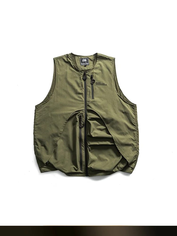 Retro Japanese Sle Decosed Functional Sle Men's Summer Outdoor Casual Workwear Vest Loose Fit round Ne Zipper Closure
Retro Japanese Sle Decosed Functional Sle Men's Summer Outdoor Casual Workwear Vest Loose Fit round Ne Zipper Closure