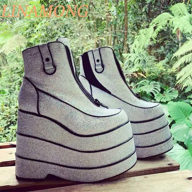 Fluorescent Wedge Ankle Boots Fashionable Temperament Wedge Heel Round Toe Front Zipper Design Ultra-High Thick Soled Shoes
Fluorescent Wedge Ankle Boots Fashionable Temperament Wedge Heel Round Toe Front Zipper Design Ultra-High Thick Soled Shoes
