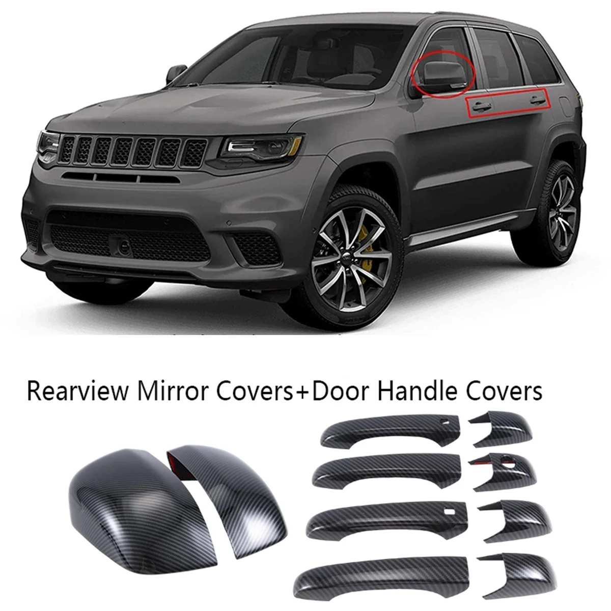 Carbon Fiber Mirror Covers+Door Handle Covers for Jeep Grand Cherokee Dodge Durango 2011-2020
Carbon Fiber Mirror Covers+Door Handle Covers for Jeep Grand Cherokee Dodge Durango 2011-2020