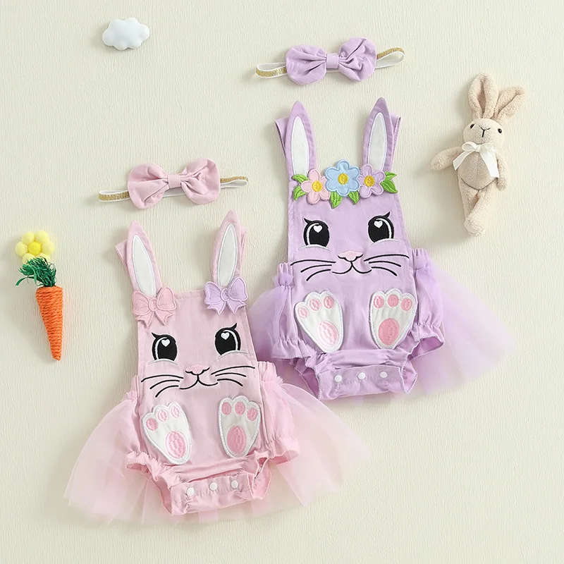 Newborn Baby Girl Summer Romper Rabbit Embroidery Square Neck Short Sleeveless Cute Fashion Jumpsuits with Bow Headband
Newborn Baby Girl Summer Romper Rabbit Embroidery Square Neck Short Sleeveless Cute Fashion Jumpsuits with Bow Headband