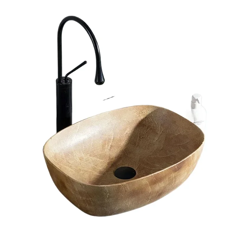 Retro ceramic table basin, art hand-washing bathroom sink, small balcony bathroom wash face square sink washbasin
Retro ceramic table basin, art hand-washing bathroom sink, small balcony bathroom wash face square sink washbasin