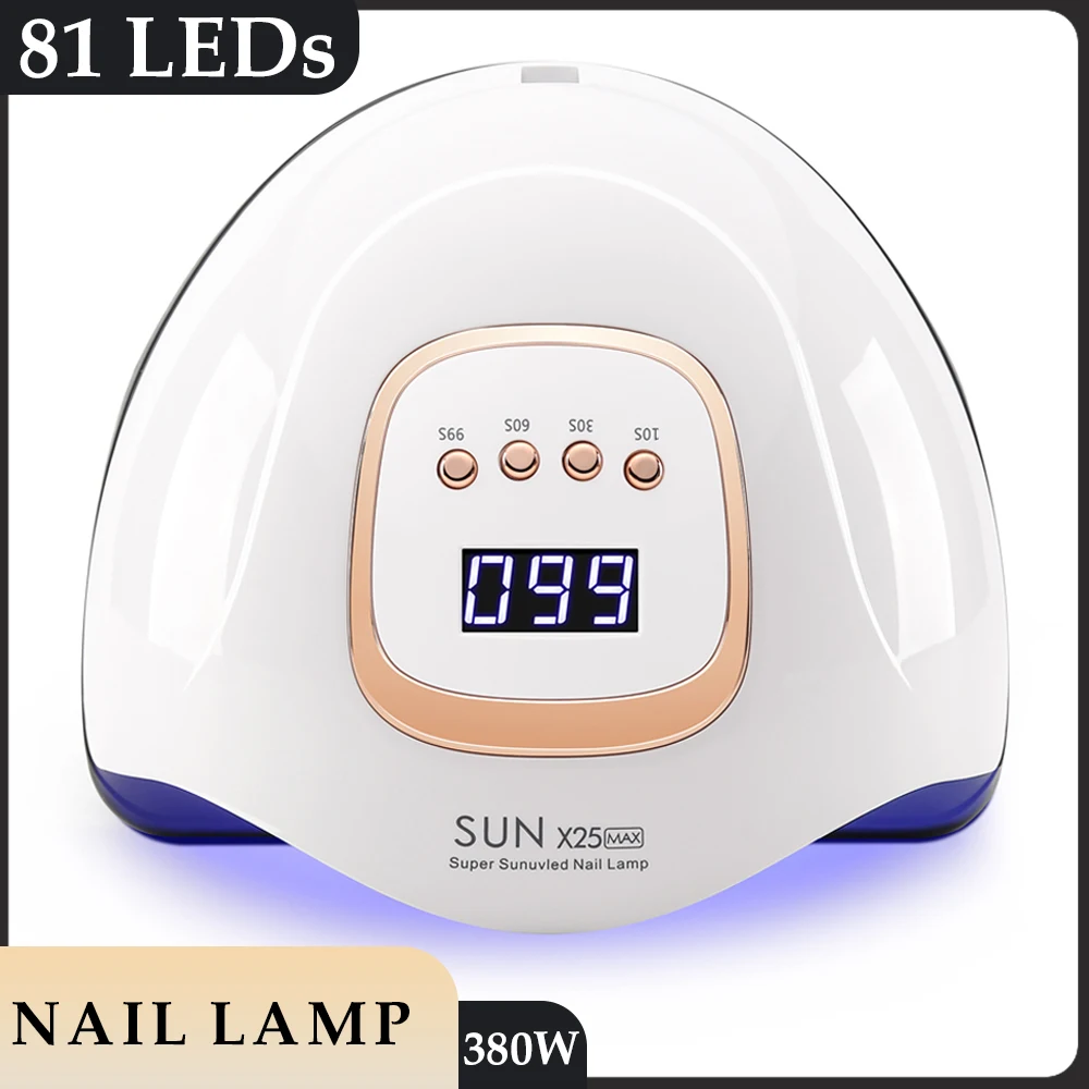 380W UV Nail Lamp 81 LEDs Nail Dryer Machine with LCD Screen Quick-drying Manicure Lamp for Curing Nails Gel UV Light for Nail
380W UV Nail Lamp 81 LEDs Nail Dryer Machine with LCD Screen Quick-drying Manicure Lamp for Curing Nails Gel UV Light for Nail