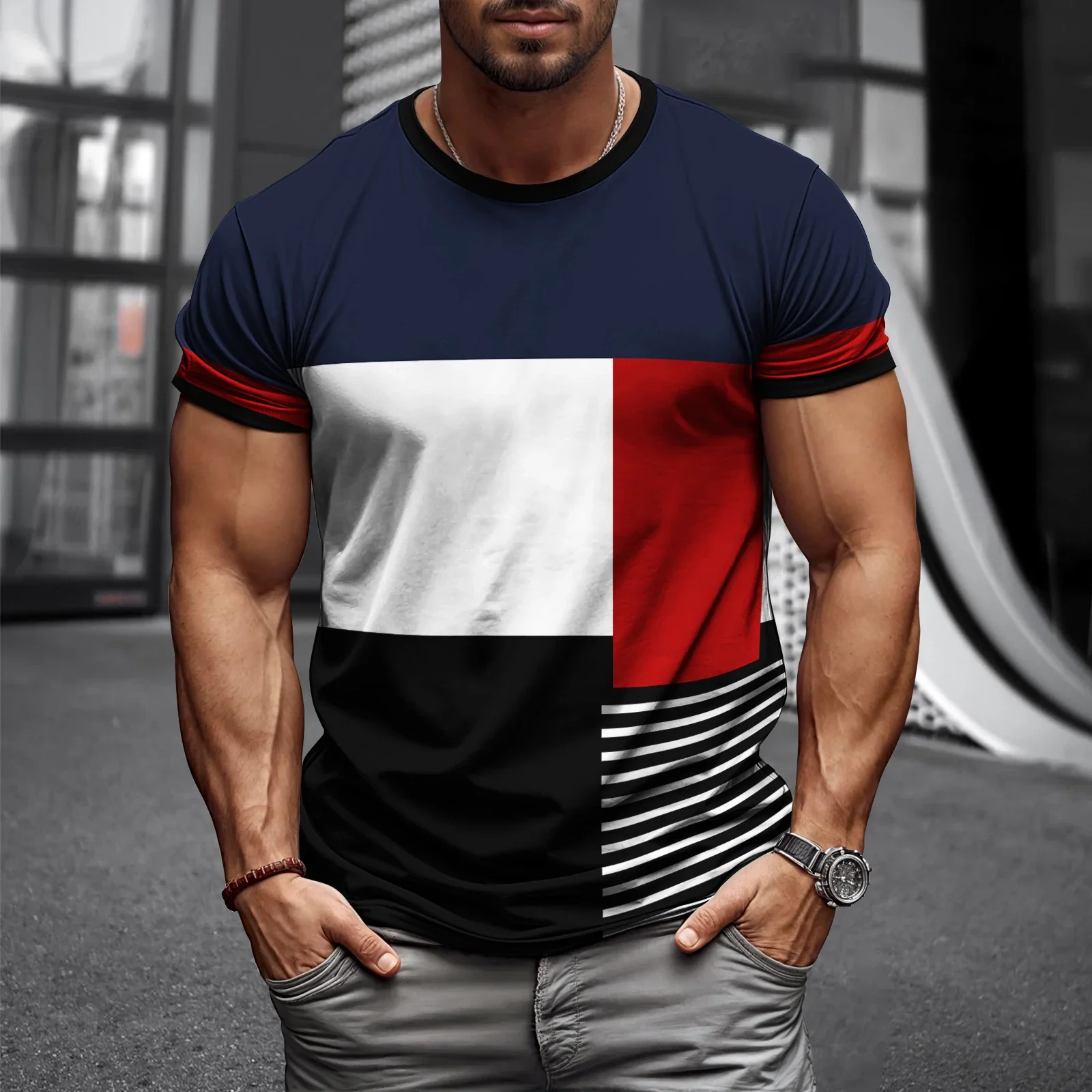 2025 New Arrival Mens T Shirt 3D Geometry Print Summer Streetwear Short Sleeve Tee Harajuku Style Casual Top Lightweight Fabric
2025 New Arrival Mens T Shirt 3D Geometry Print Summer Streetwear Short Sleeve Tee Harajuku Style Casual Top Lightweight Fabric